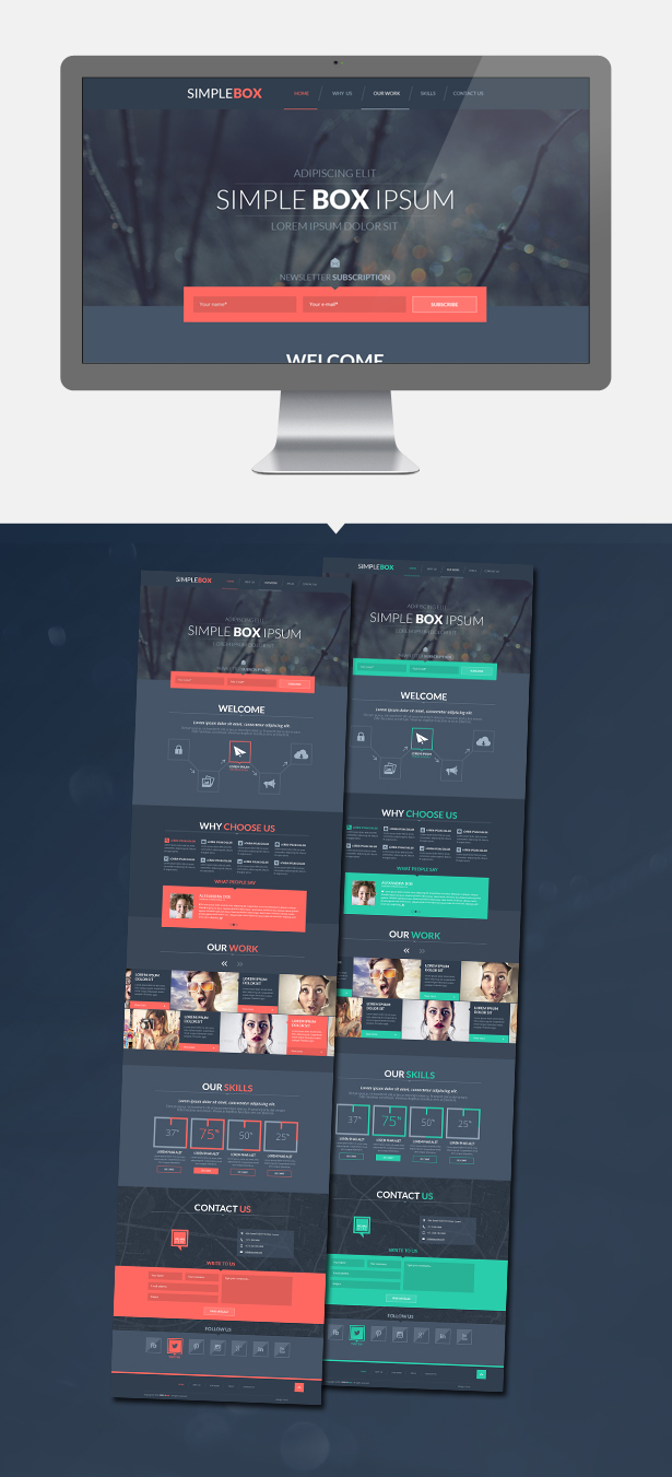 Simple Box - One Page Multi-Purpose Psd Theme